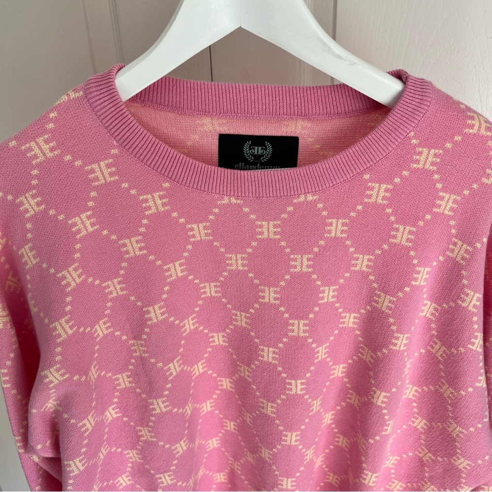 Pink Logo-Pattern Crewneck Sweater - Picture 4 of 4